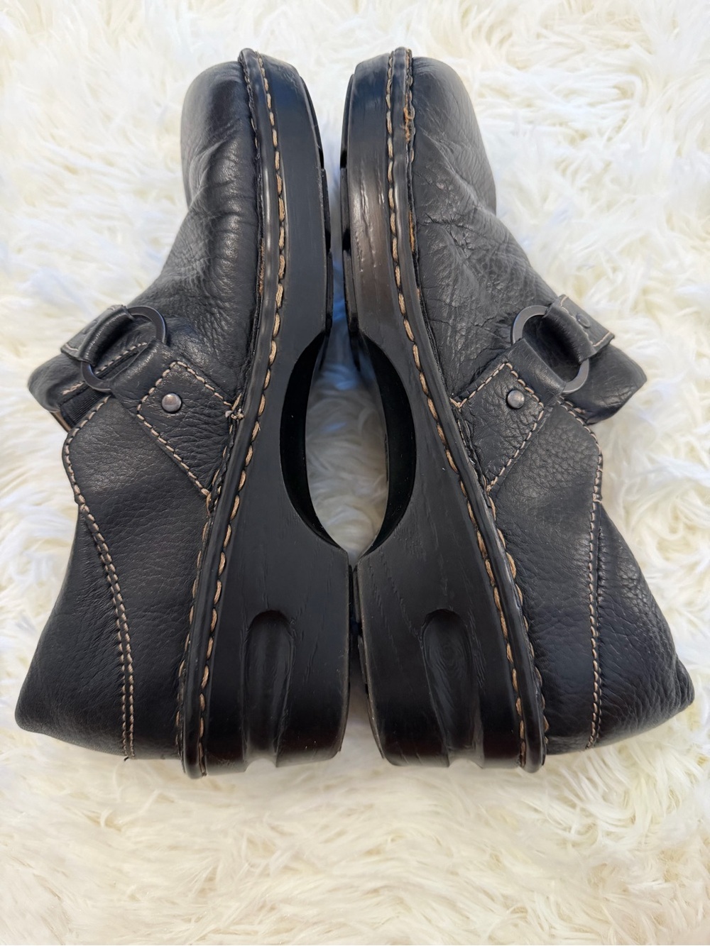 Cabela’s Black Leather Comfort Clogs, Workwear Sz 9M Office, Workforce, Comfy - Picture 9 of 11